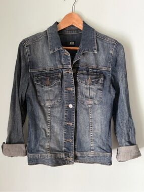 KUT From The Kloth Denim Jacket Women’s Small Blue Stretch Jean Jacket Trucker